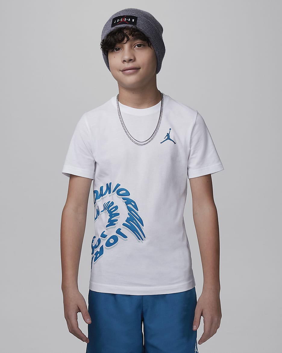 Jordan Warped Galaxy Big Kids Graphic T Shirt. Nike